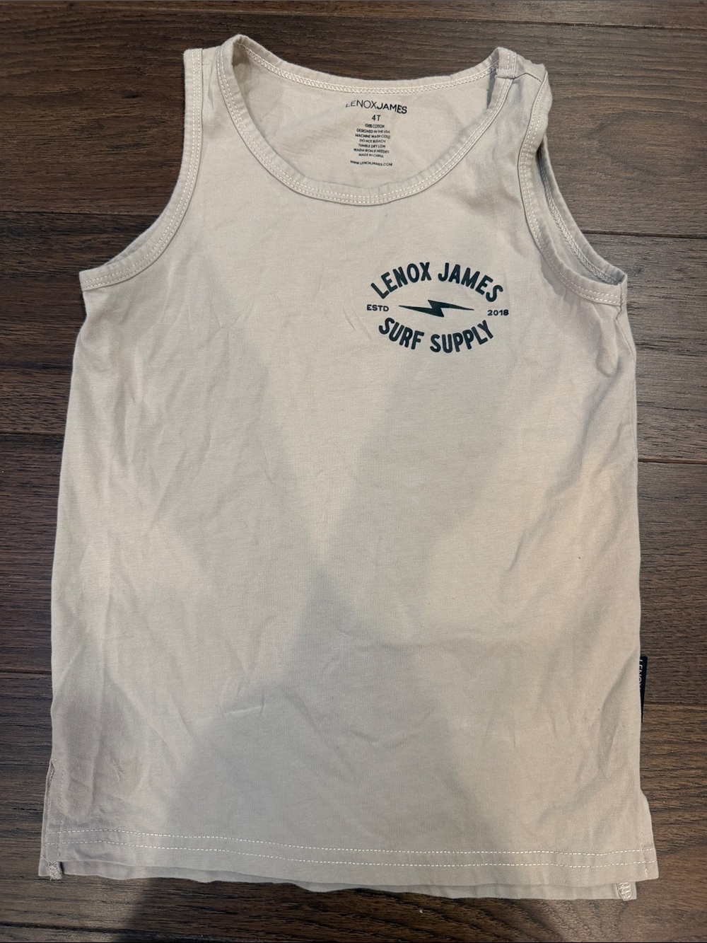 Lenox James Toddler Boys Surf Supply Tank Top - Tan Size 4T - C39-320